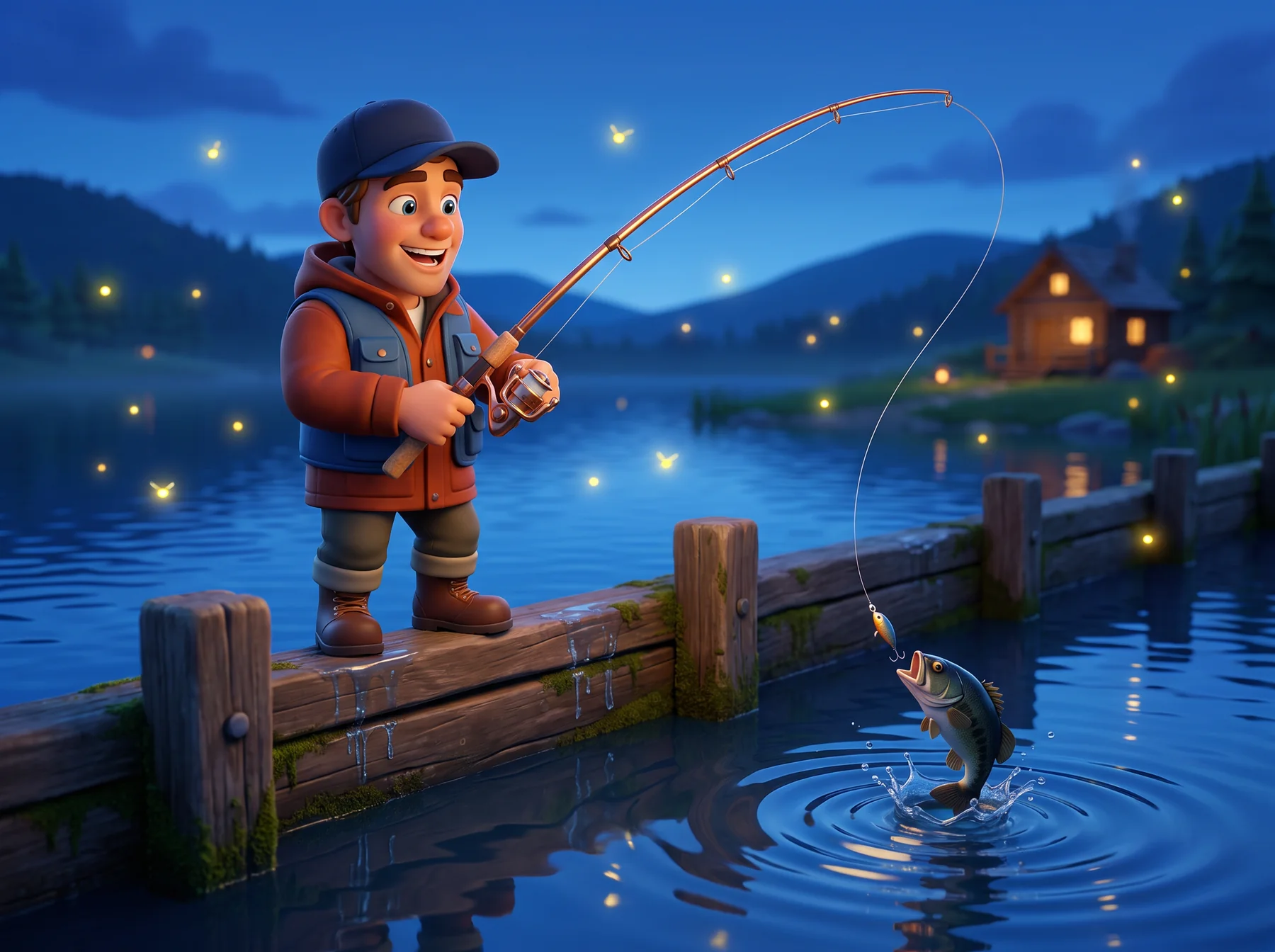 Illustration for Fireflies at Wattle Weir